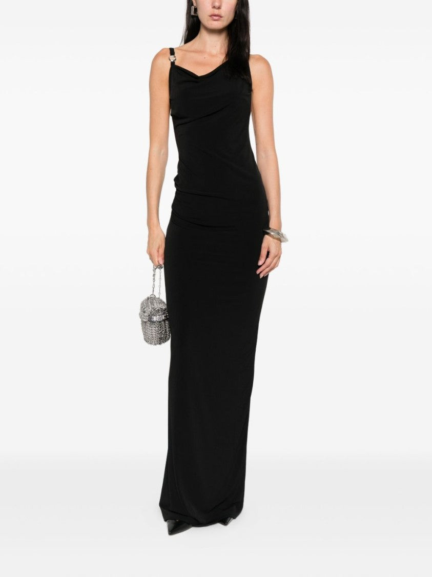 Coperni Black Cowl Neck Ring Detail Dress
