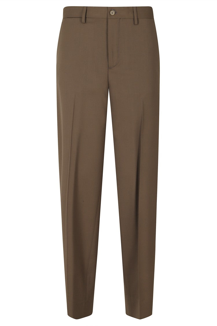 Briglia Beige Relaxed-Fit French-Fold Wool-Blend Pants