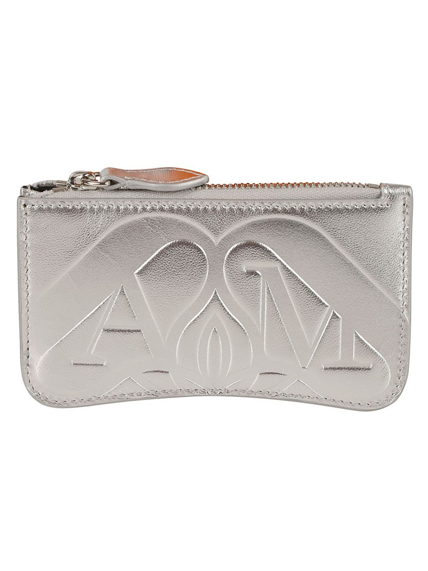 Alexander Mcqueen Silver Metallic-Finish Wallet