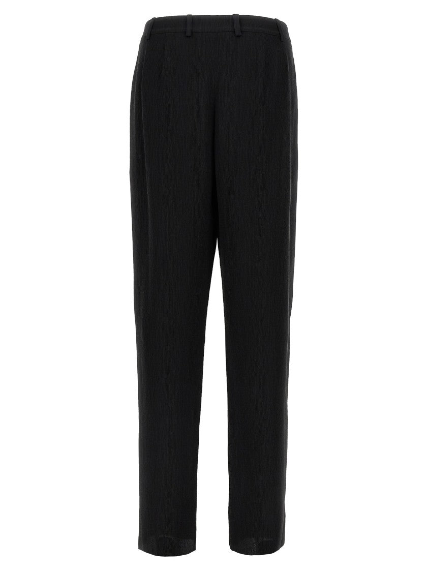 Saint Laurent Low-Waisted Wide Leg Silk Crépon Satin Pants