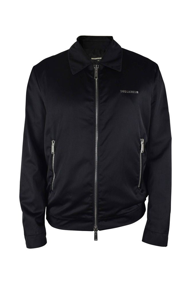 Dsquared2 Classic Black Jacket With Raised Logo