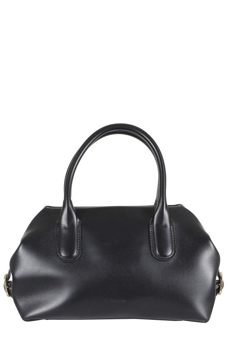 Themoirè Black Tallia Trank Small Double-Handle Vegan-Leather Tote Bag