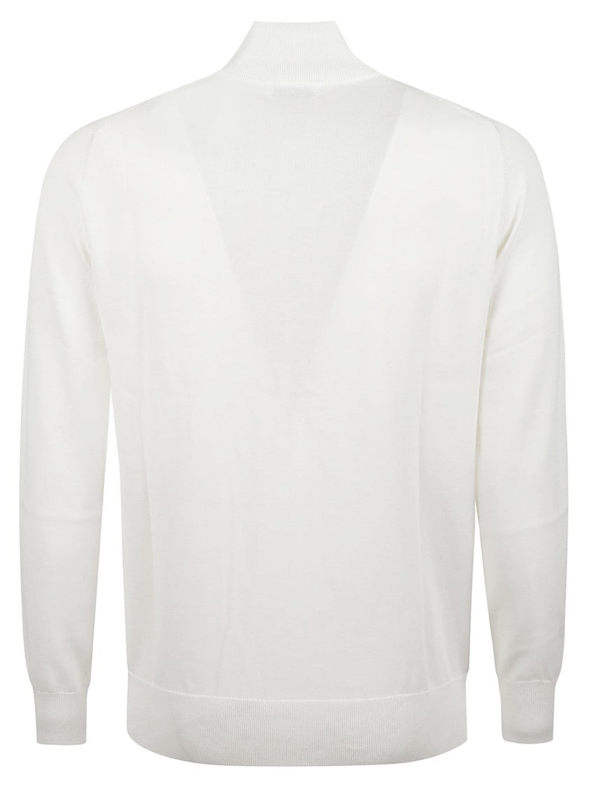 Ballantyne Plain Full Zip Cotton Cardigan