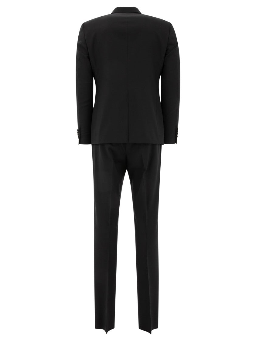 Tagliatore Tailored Black Suit With Notched Lapel