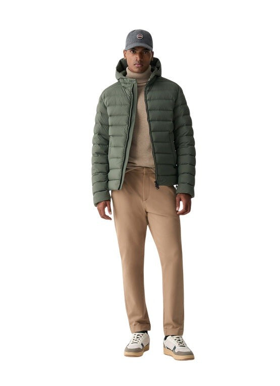 Colmar Black Eco-Friendly Snap-Button Collar Down Jacket