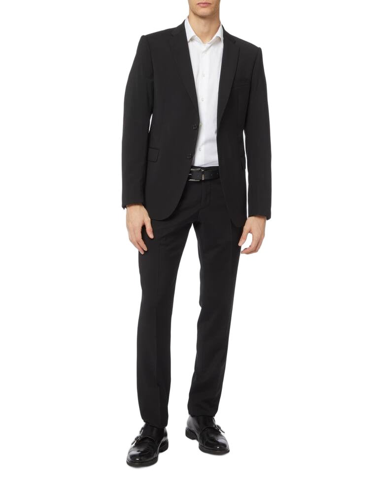 Emporio Armani Two-Piece Regular Fit Suit With Notch Lapel And Pleated Trousers