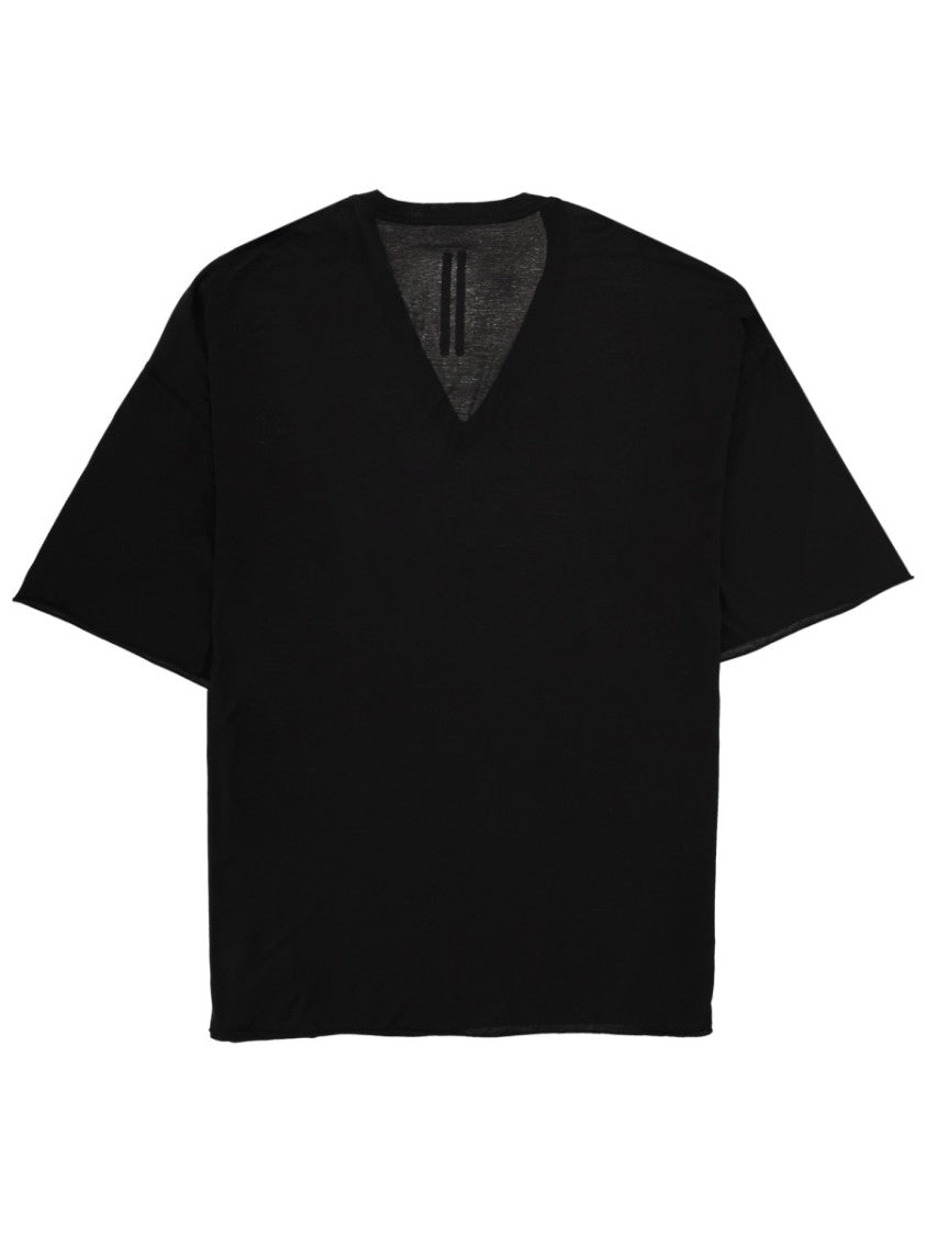 Rick Owens Tommy Black V-Neck T-Shirt
