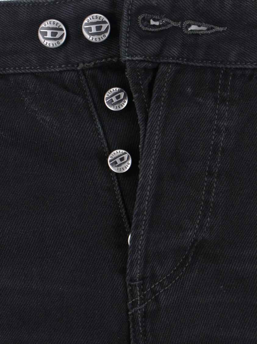 Diesel Flared Black Jeans With Classic Five-Pocket Design