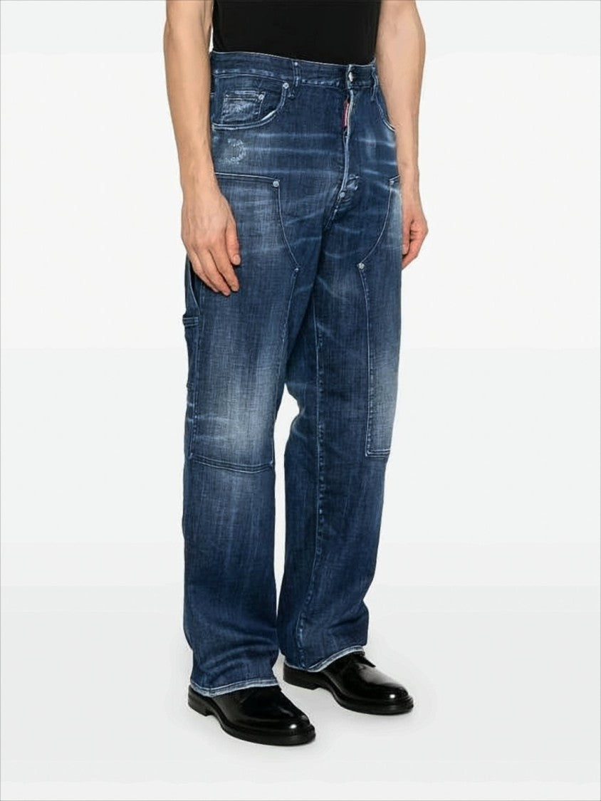 Dsquared2 Relaxed-Fit Denim Pants With Distressed Finish