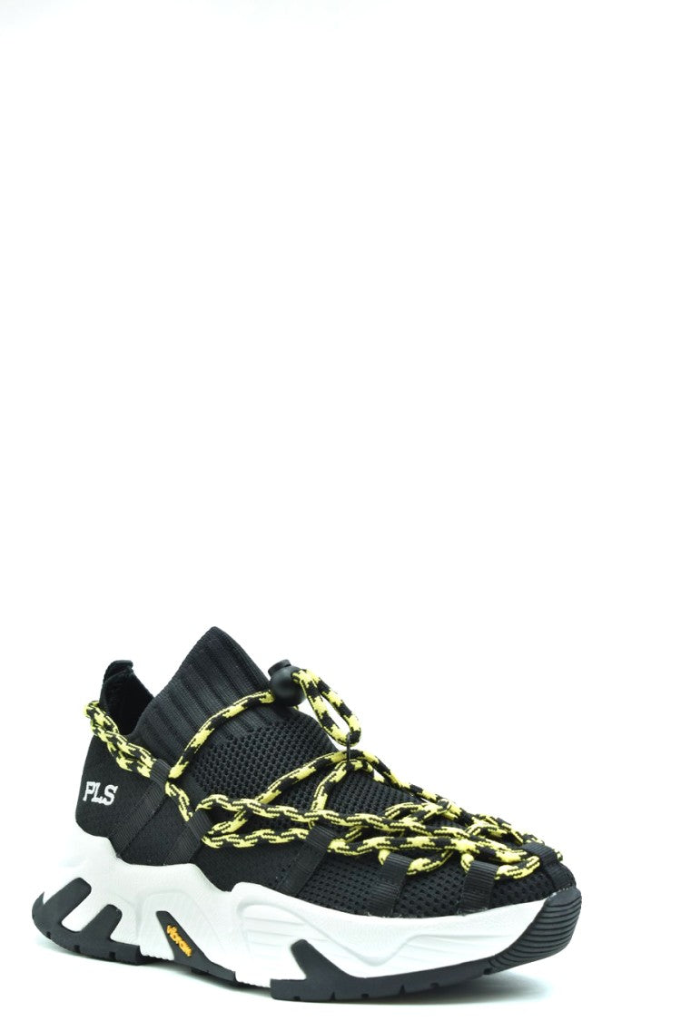 Philosophy Di Lorenzo Serafini Sporty Black Mesh Sneakers With Sole
