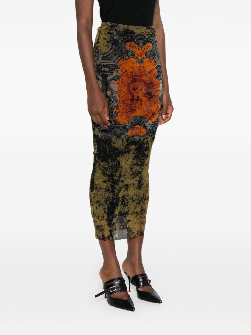 Jean Paul Gaultier Multicolor Long Mesh Skirt