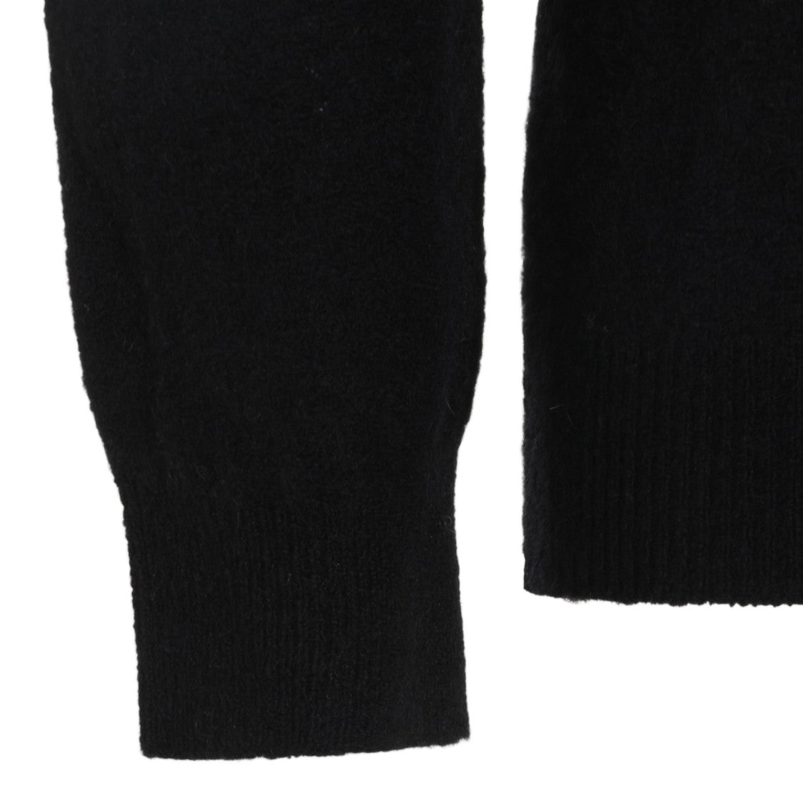 Altea Fitted Black Turtleneck Sweater With Ribbed Details