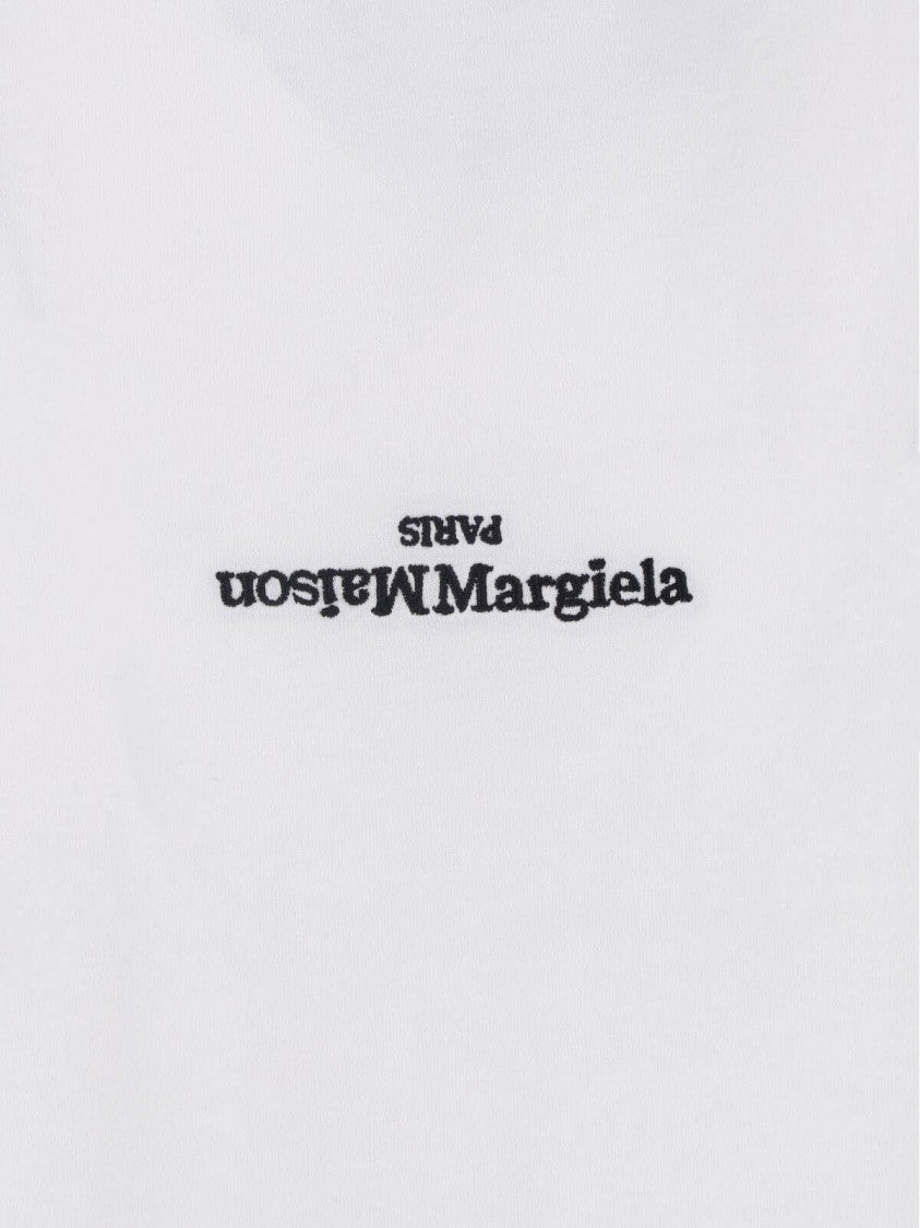 Maison Margiela White Logo Embroidered Cotton T-Shirt