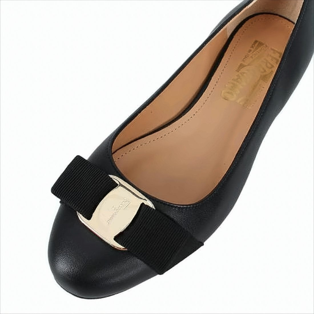 Salvatore Ferragamo Nappa Leather Flats With Grosgrain Bow