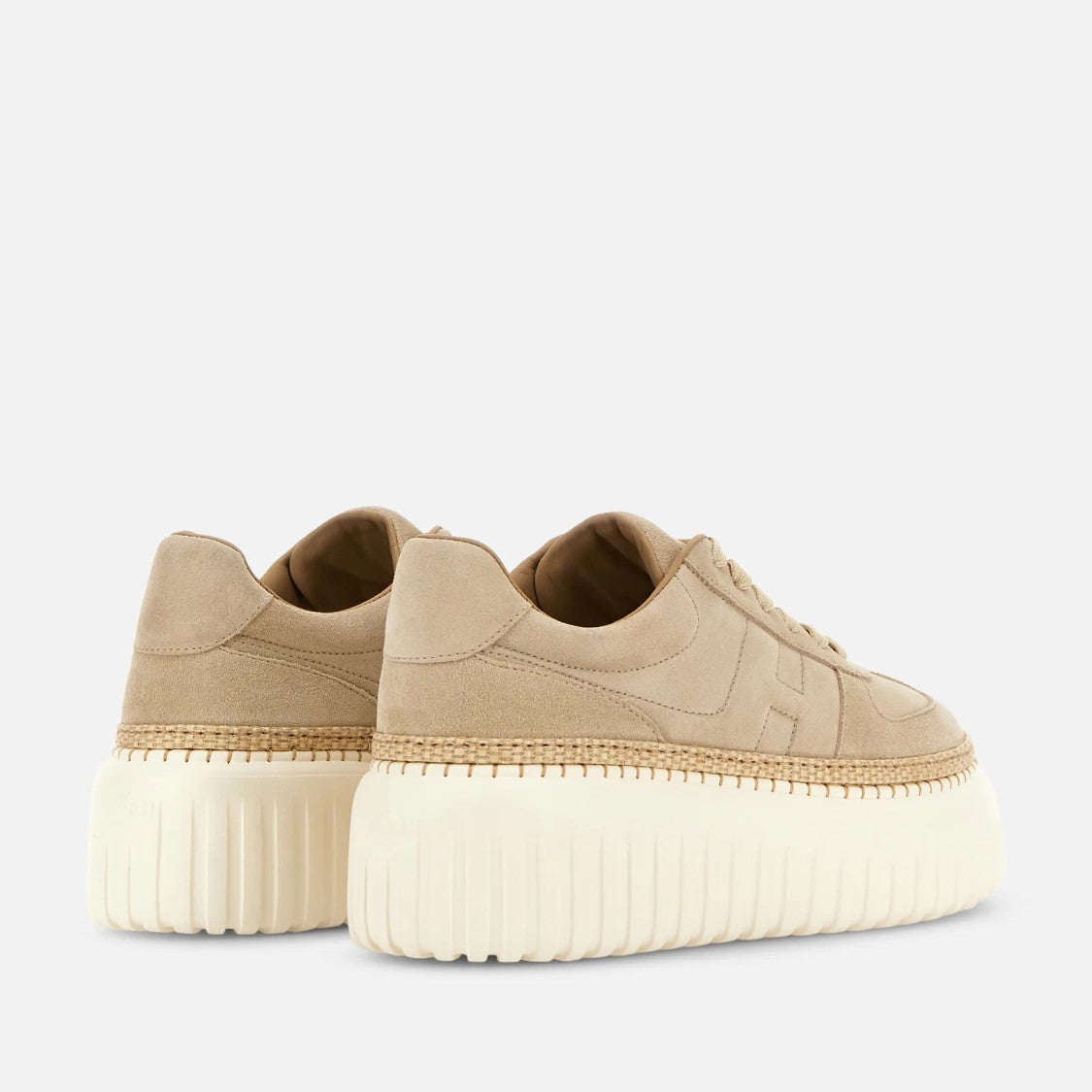 Hogan Light Biscuit H710 H-Stripes Basket Sneakers