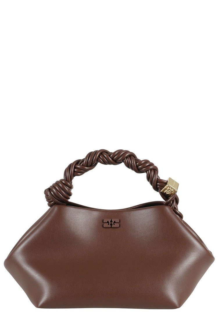 Ganni Chocolate Bou Small Hexagonal Braided Strap Recycled Leather Tote