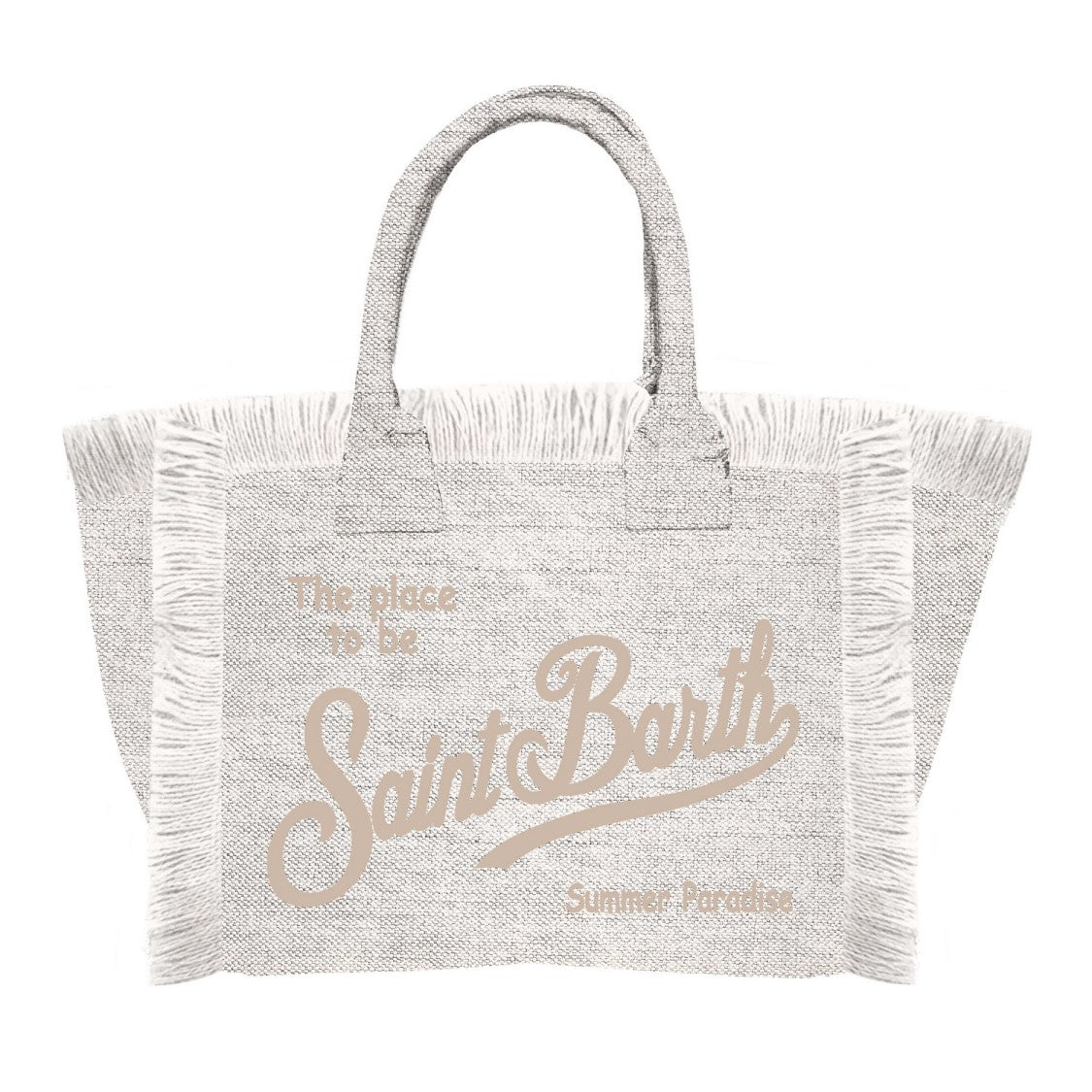 Mc2 Saint Barth Colette Linen Fringed Hand Bag
