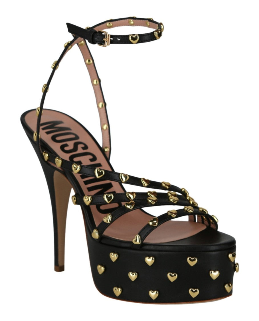 Moschino Heart Studded Platform Heels