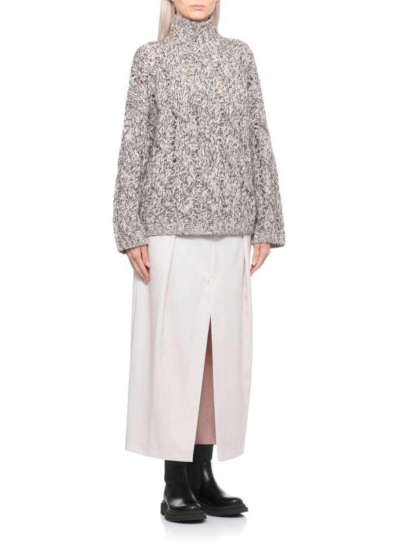 Brunello Cucinelli Ivory Wool And Cashmere Sweater