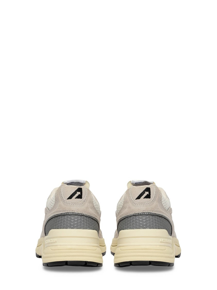 Autry Low-Top Suede And Mesh Sneakers With Silver Accents