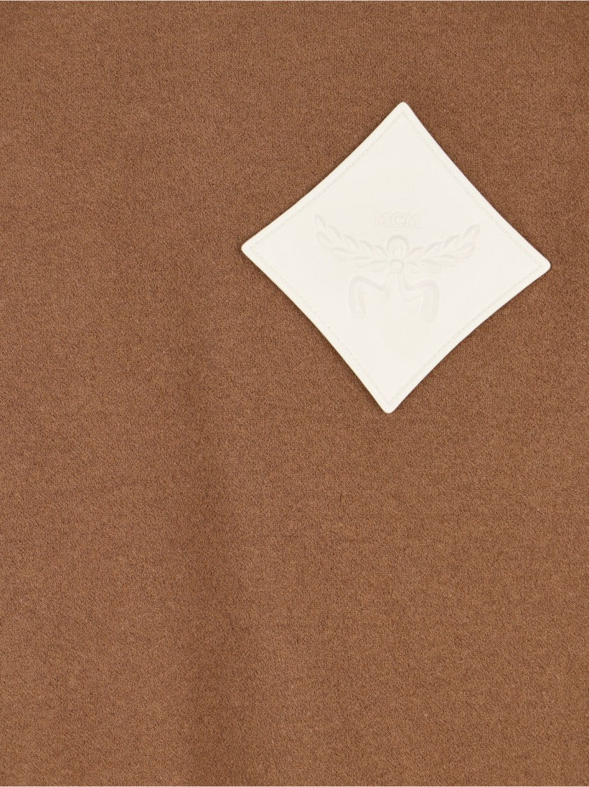 Mcm Logo Crewneck Sweatshirt In Brown Bouclé Fabric