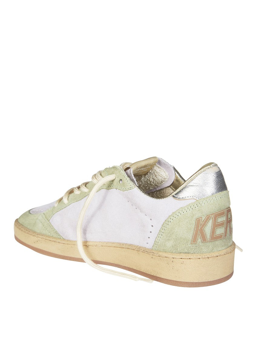 Golden Goose Suede Leather Green Suede Overlay Sneakers