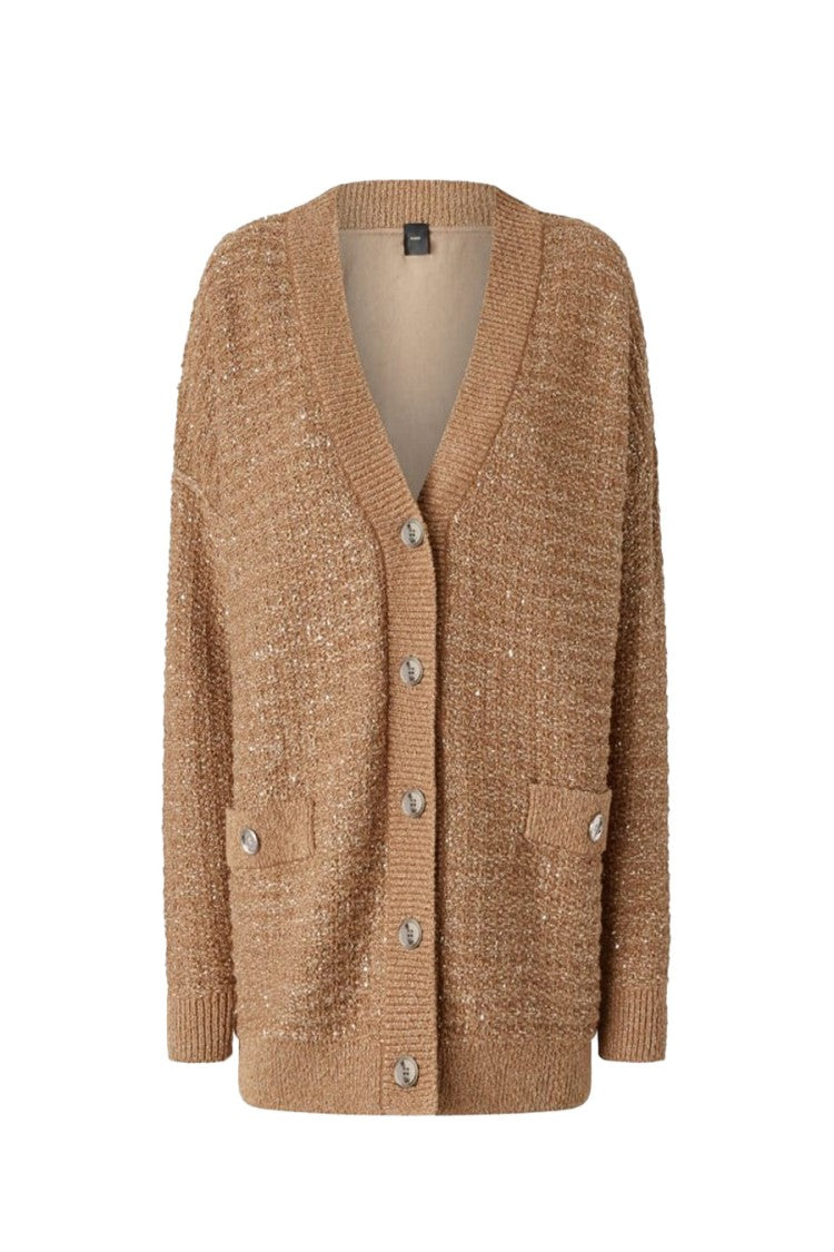 Pinko Textured Knit Sweater With Deep V-Neckline