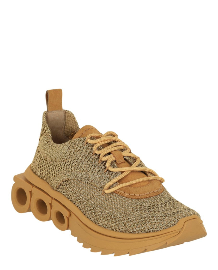 Ferragamo Nima Metallic Knit Sneakers