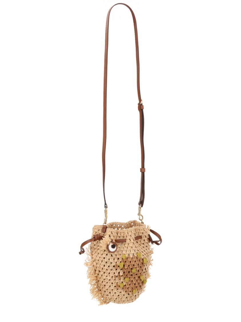 Anya Hindmarch Neutral Creatures Creature Face Drawstring Handbag