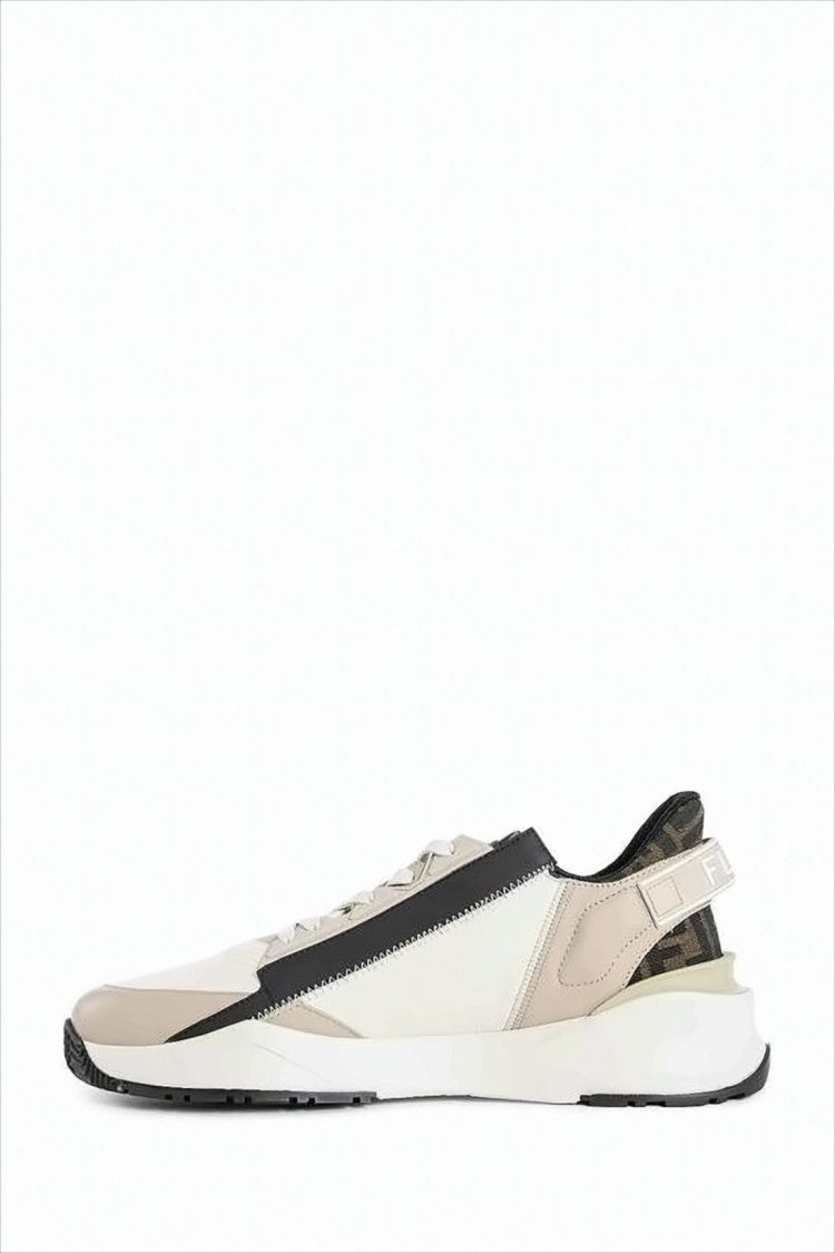 Fendi Sleek Neutrals Sneakers With Signature Monogram Design