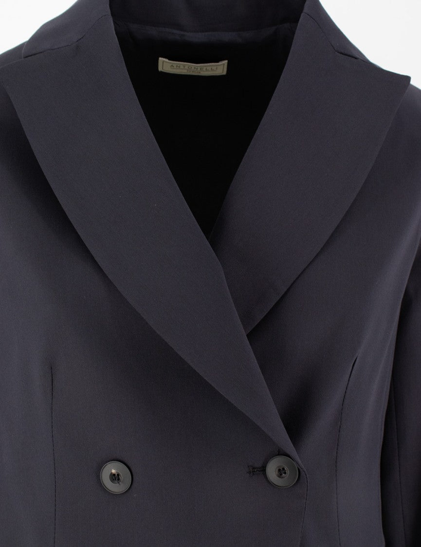 Antonelli Double-Breasted Navy Jacket With Notched Lapel