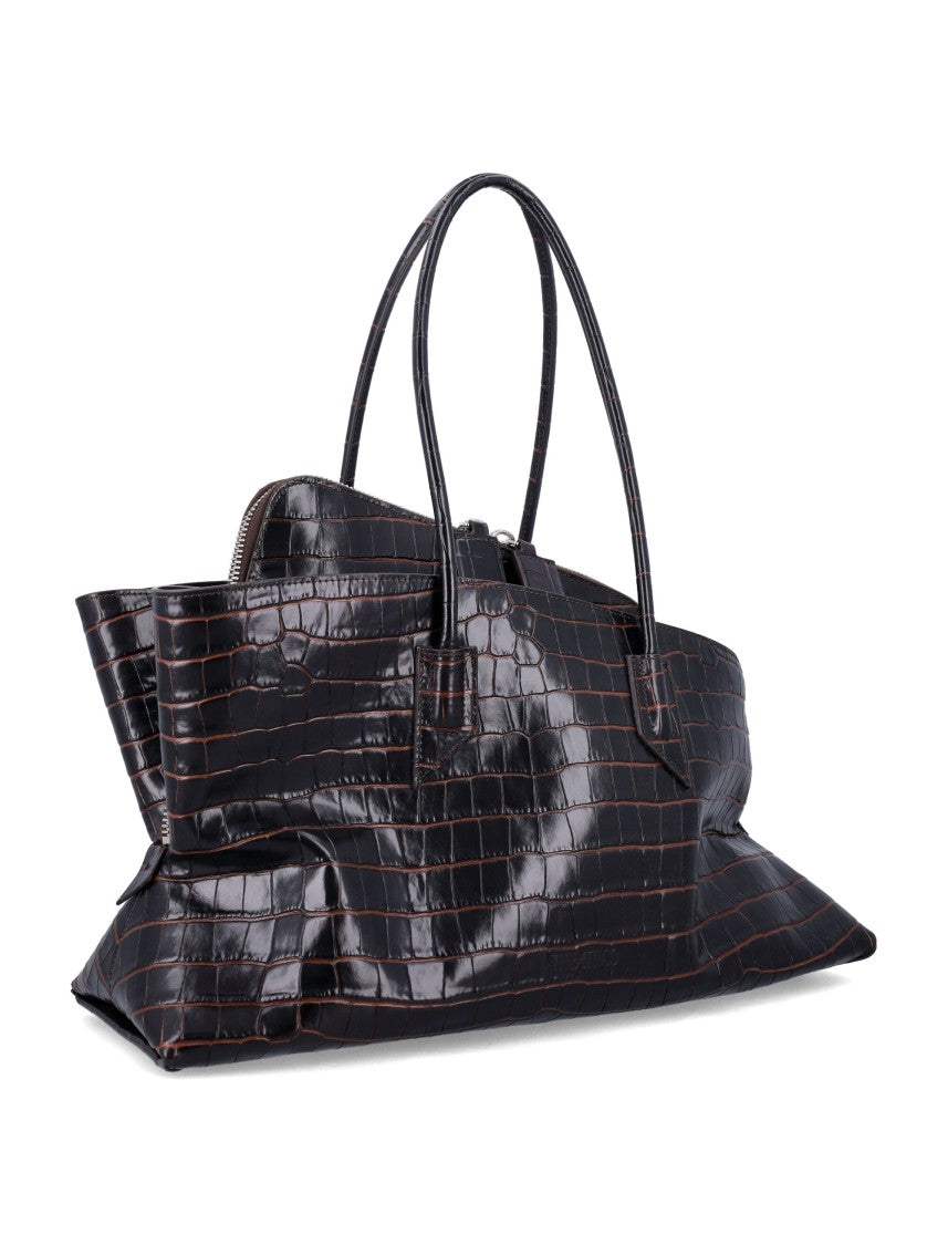 The Attico La Passeggiata Medium Croc-Embossed Tote Bag
