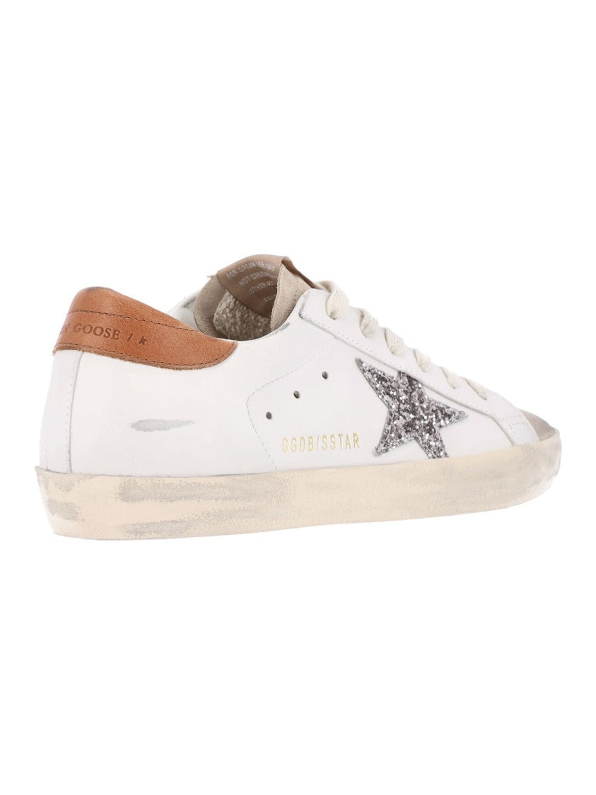 Golden Goose Round Toe Low-Top Sneakers With Glittery Star Detail