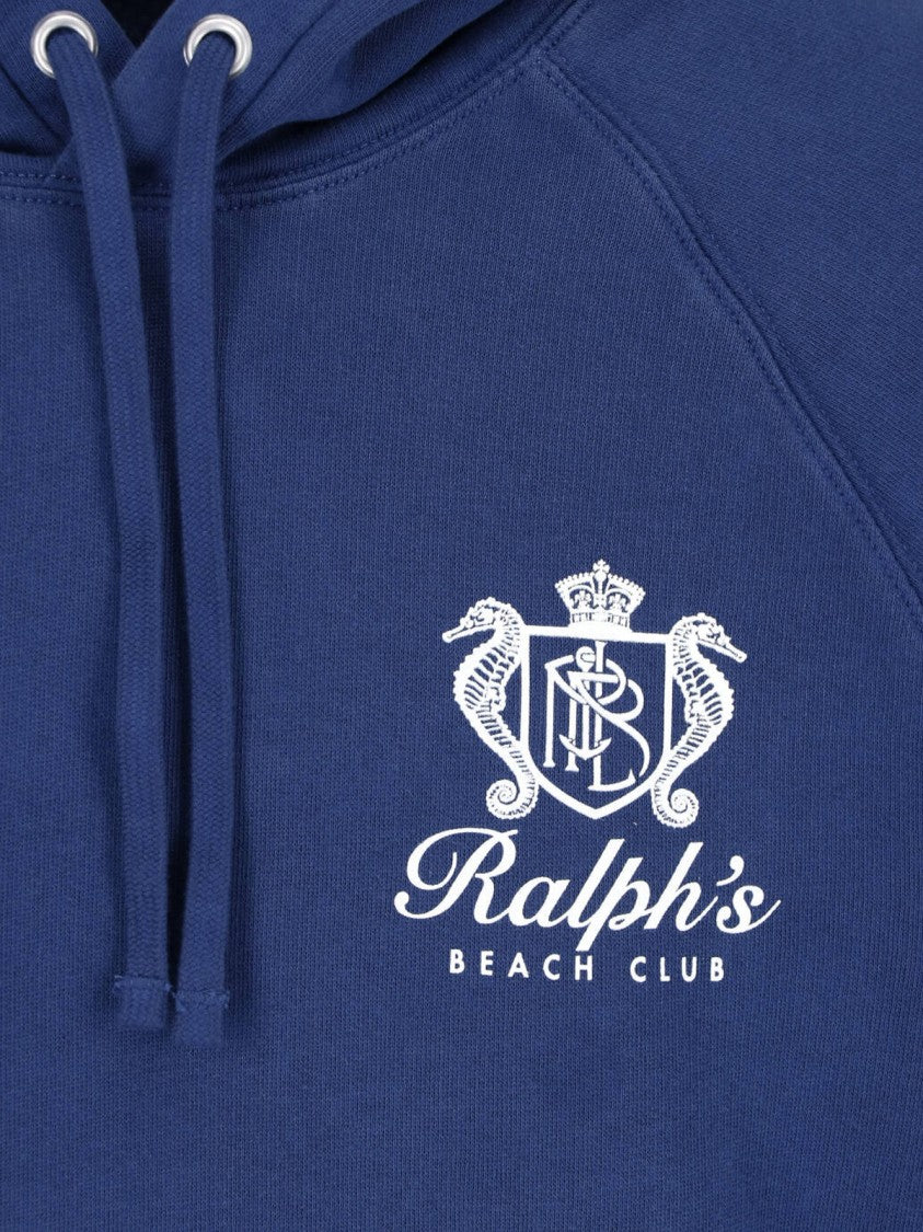 Polo Ralph Lauren Blue Cotton Logo Print Hoodie