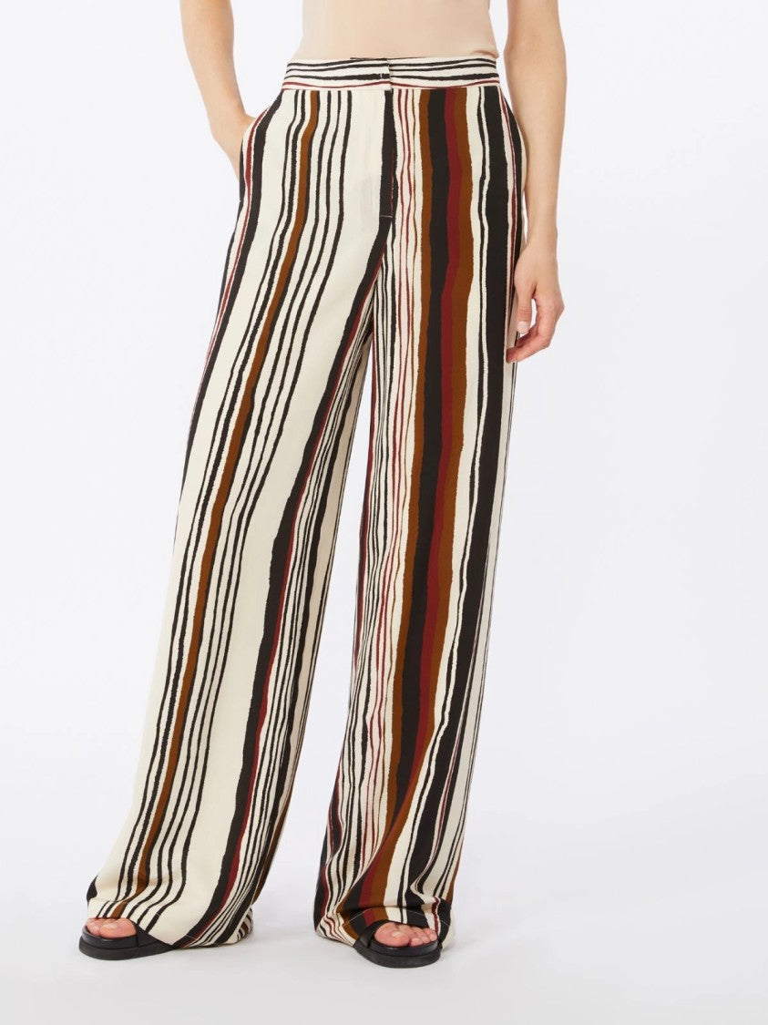 Max Mara Relaxed Wide-Leg Trousers With Vertical Stripes