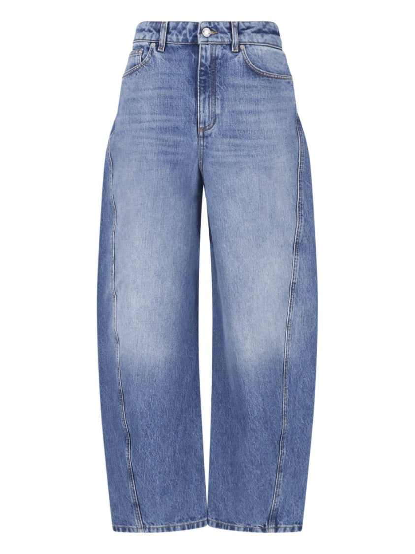 Givenchy Light Blue Cocoon Cotton Denim Wide-Leg Jeans
