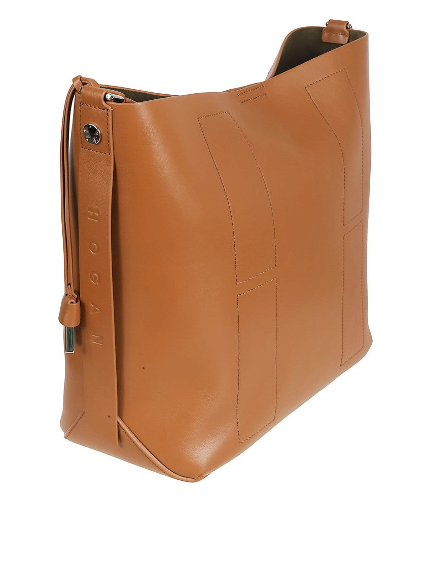 Hogan Structured Calfskin Bag With Detachable Strap