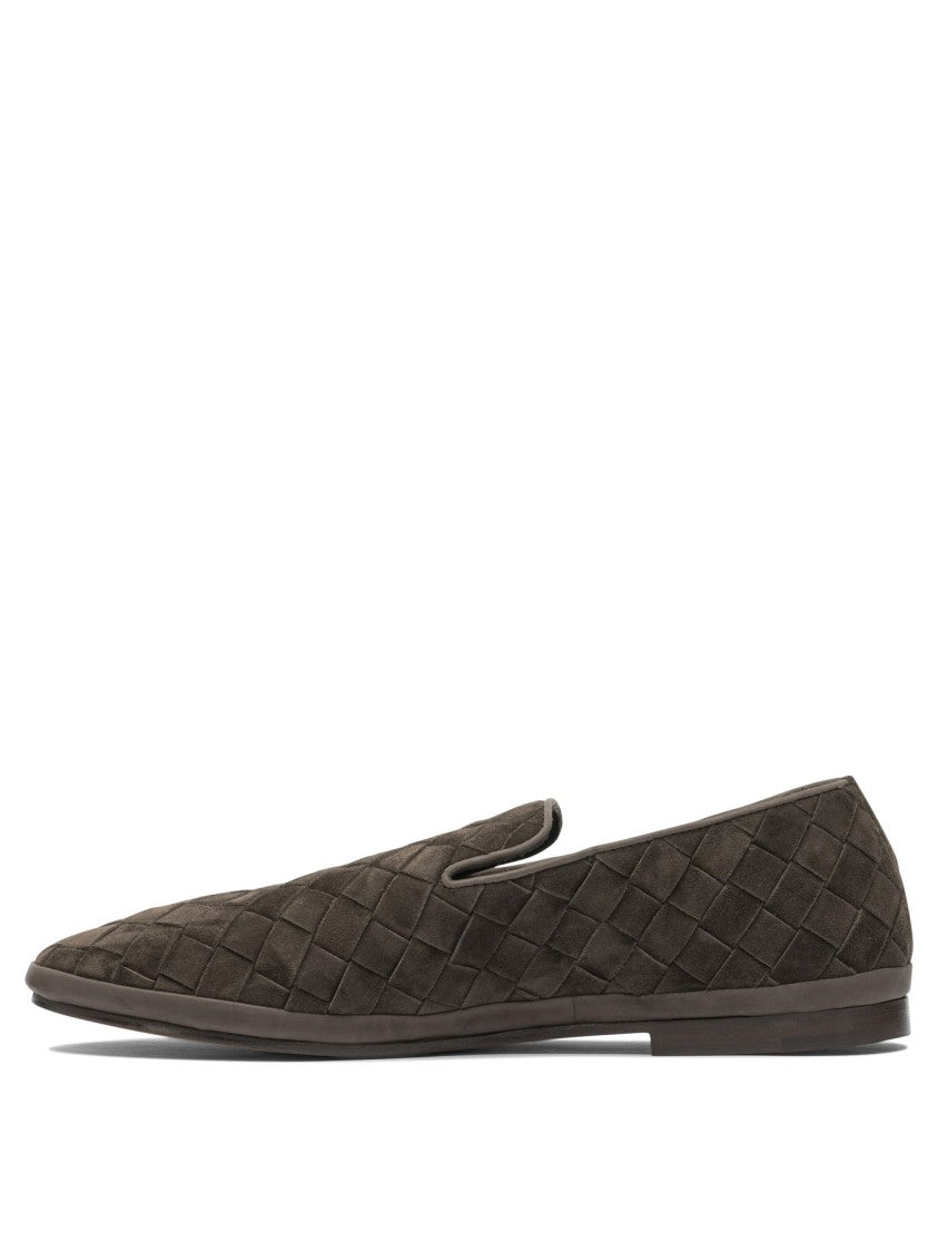 Henderson Baracco Woven Leather Loafers With Pointed Toe