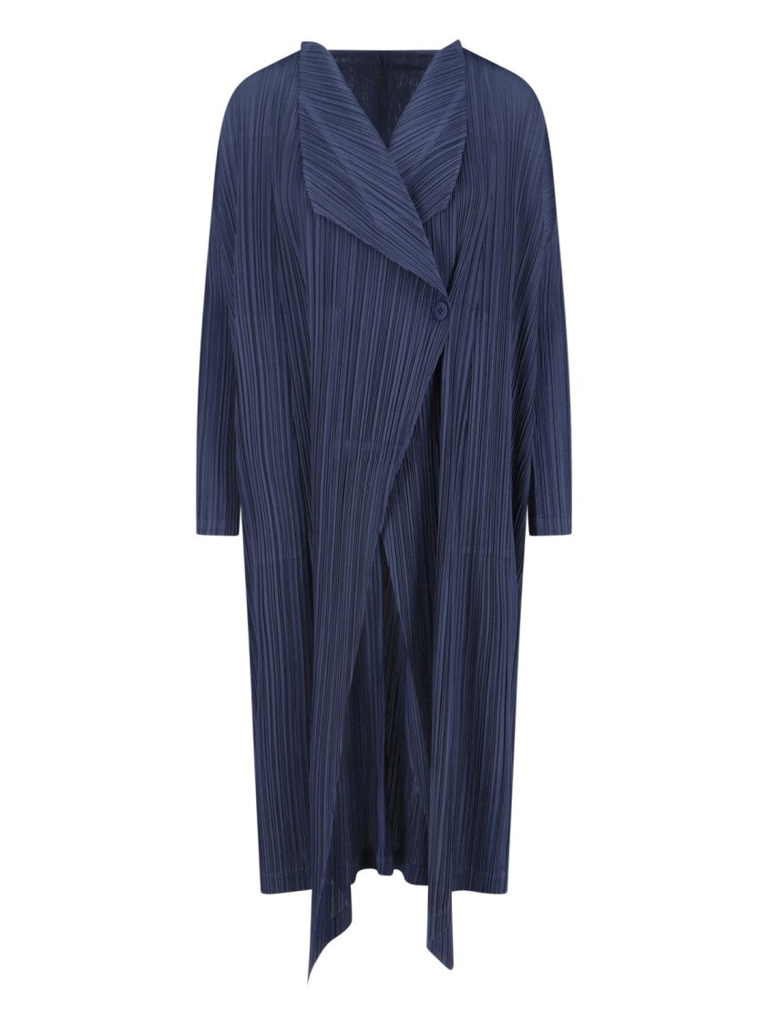 Pleats Please Navy Pleated Coat