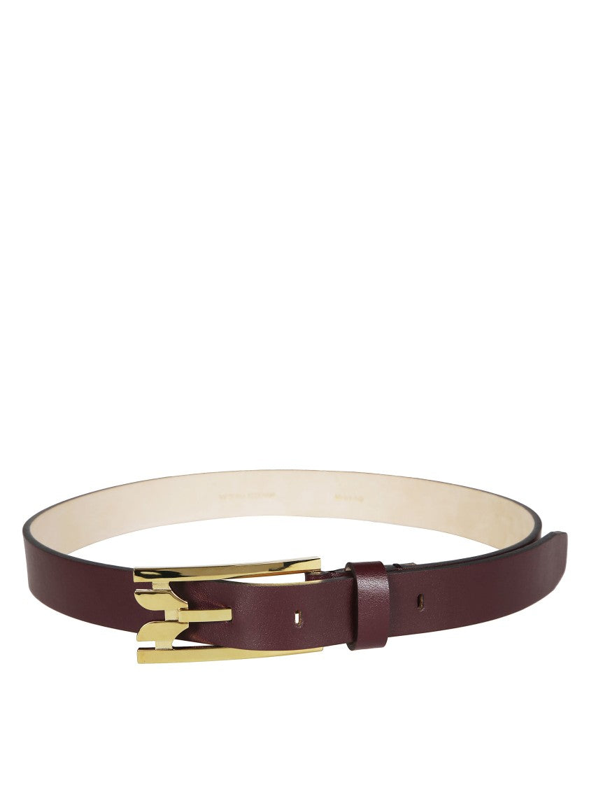 Victoria Beckham Matte Finish Minimalist Belt With Rectangular Buckle