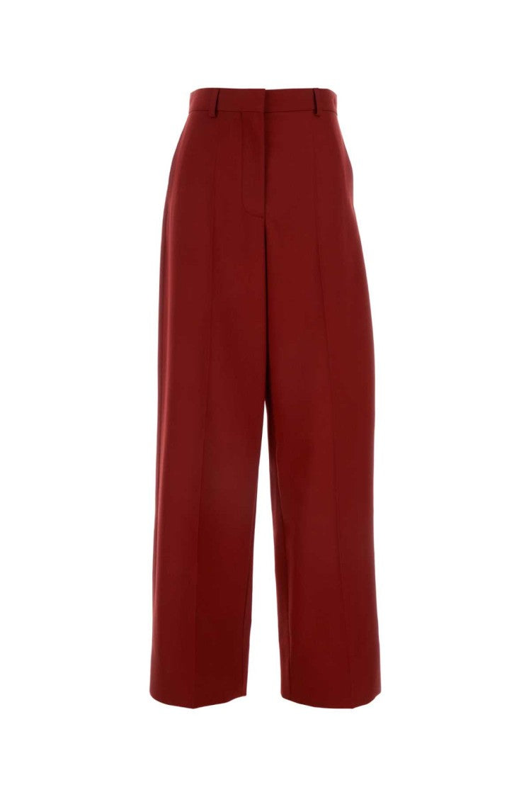 Stella Mccartney Tiziano Red Wool Ruby Wide-Leg Pant