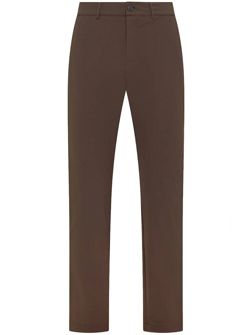 Cruna Rich Brown Straight-Leg Tailored Fit Trousers