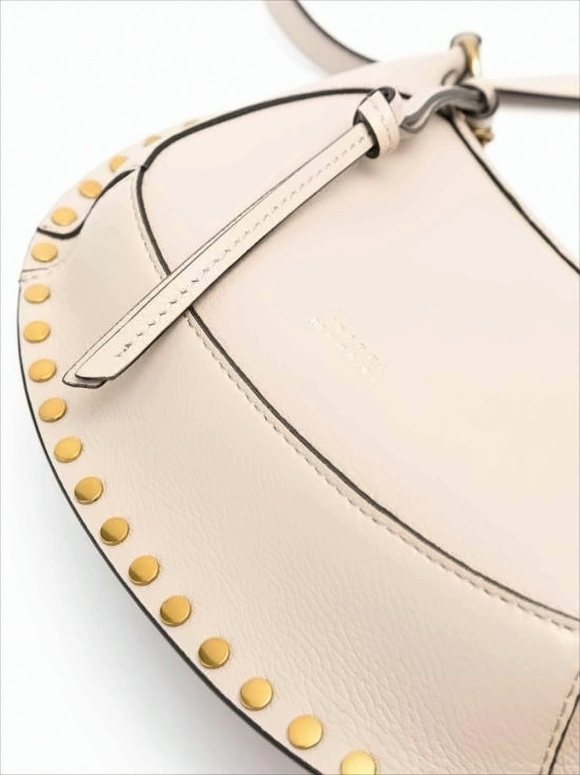 Isabel Marant Crescent-Shaped Leather Crossbody Bag With Gold-Tone Studs