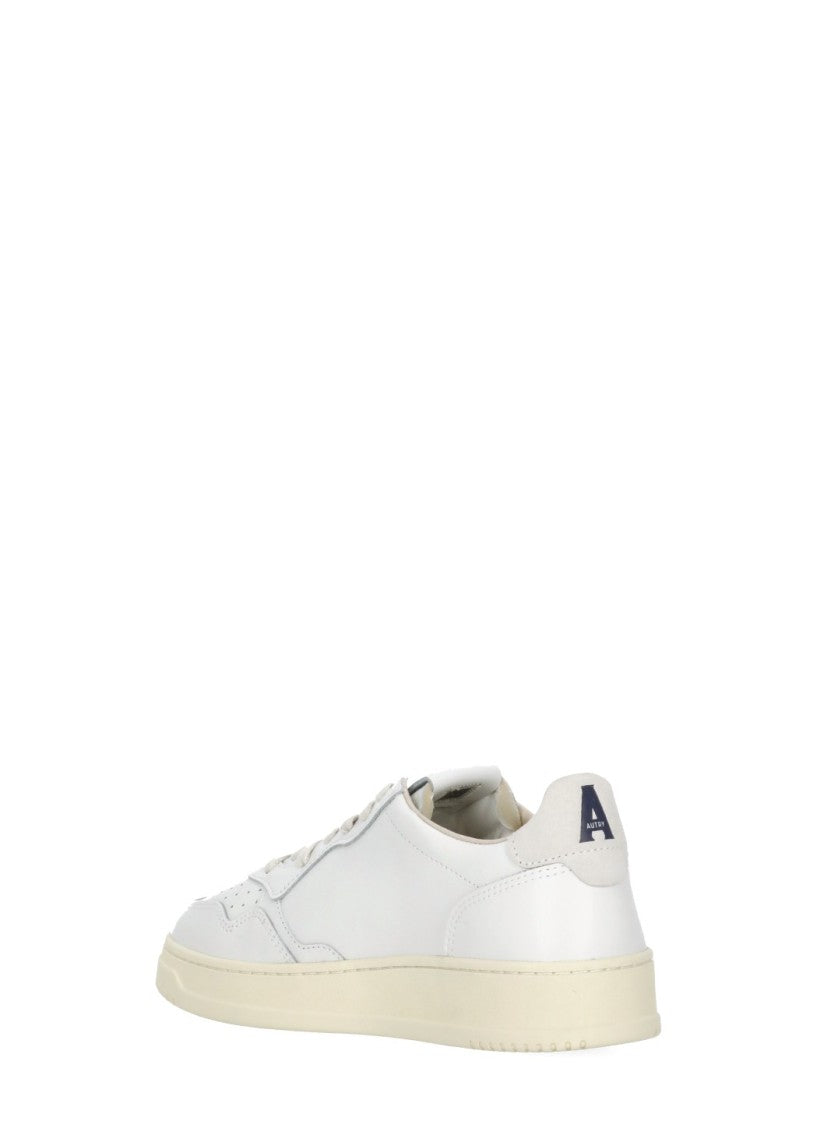 Autry White Medalist Low Suede Upper Sneakers
