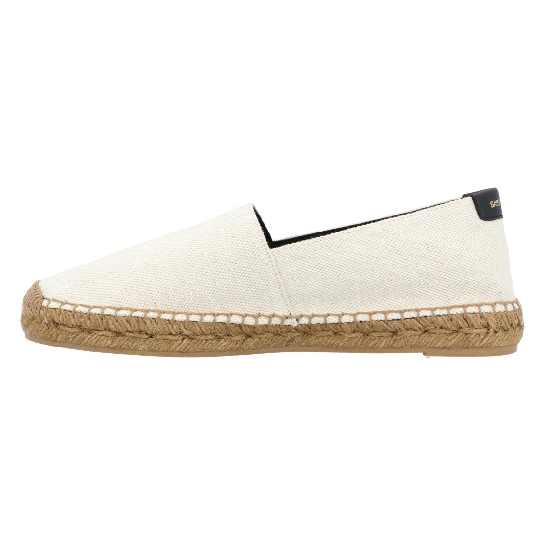 Saint Laurent Embroidered Espadrilles In Canvas Beige