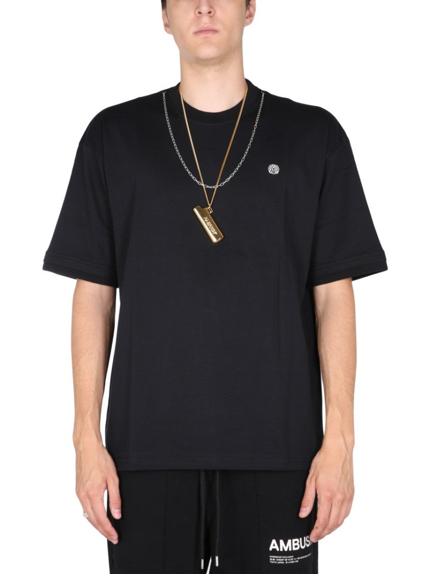 Ambush Crew Neck T-Shirt With Iconic Chain Embroidery