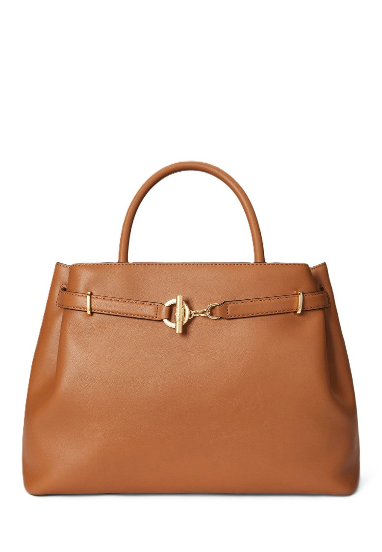 Lauren Ralph Lauren Brown Smooth Leather Satchel Bag