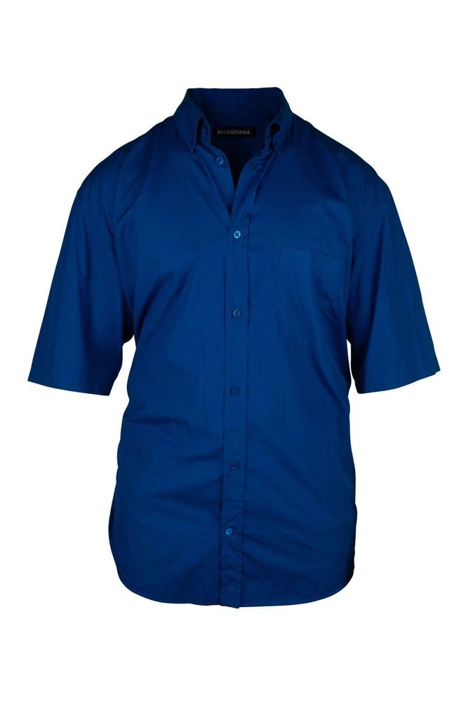 Balenciaga Electric Blue Cotton Casual Shirt