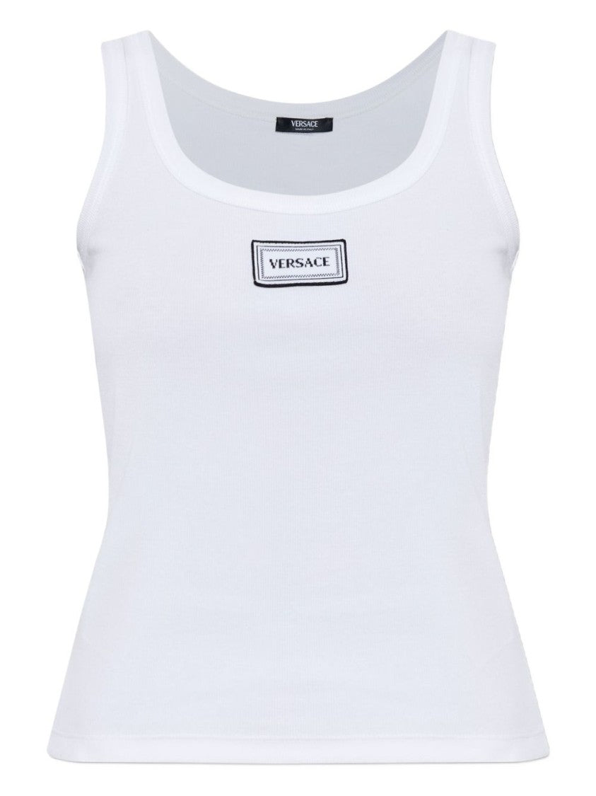 Versace Silk And Nylon Blend Drape Top