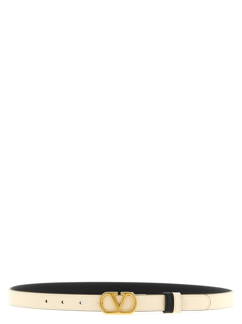 Valentino Garavani Reversible Polished Calf Leather Belt With Vlogo Signature Buckle